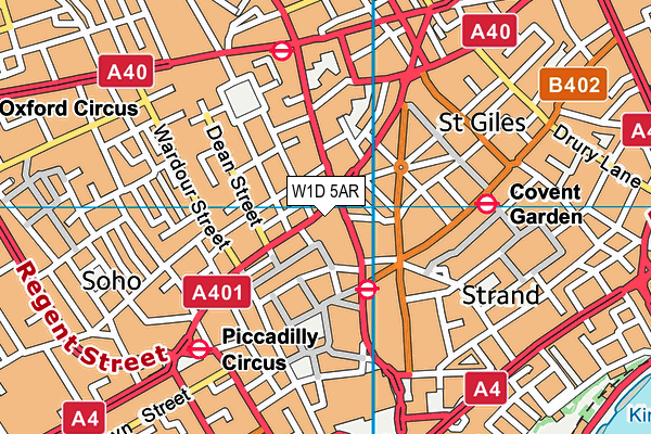 W1D 5AR map - OS VectorMap District (Ordnance Survey)