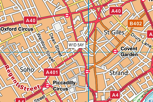 W1D 5AY map - OS VectorMap District (Ordnance Survey)