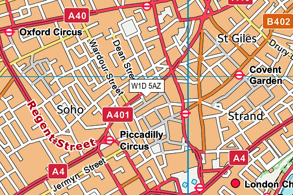 W1D 5AZ map - OS VectorMap District (Ordnance Survey)