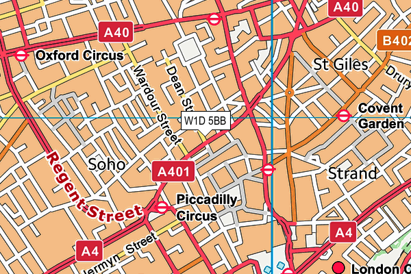 W1D 5BB map - OS VectorMap District (Ordnance Survey)