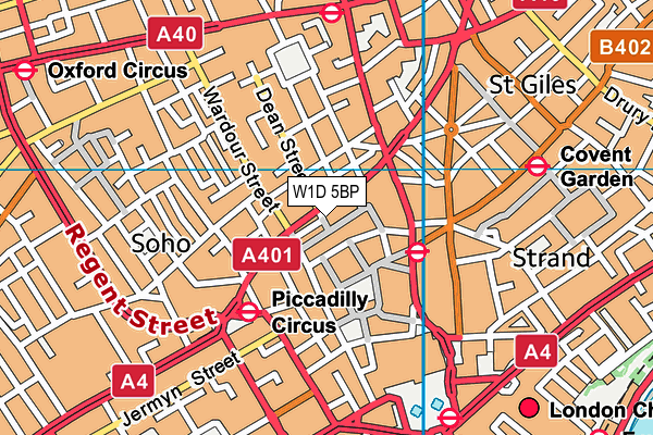 W1D 5BP map - OS VectorMap District (Ordnance Survey)