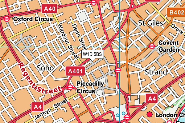 W1D 5BS map - OS VectorMap District (Ordnance Survey)