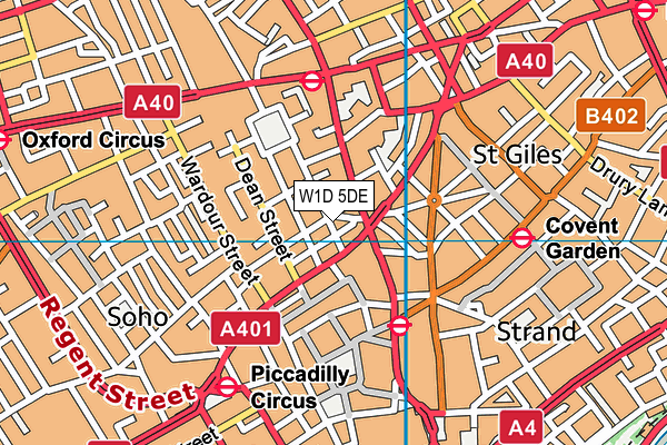 W1D 5DE map - OS VectorMap District (Ordnance Survey)