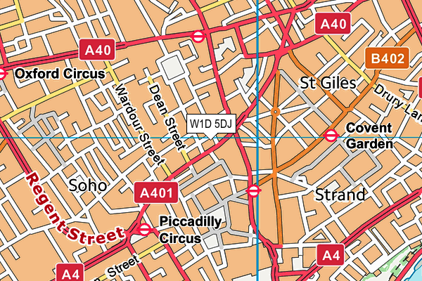 W1D 5DJ map - OS VectorMap District (Ordnance Survey)