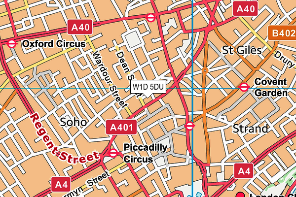 W1D 5DU map - OS VectorMap District (Ordnance Survey)