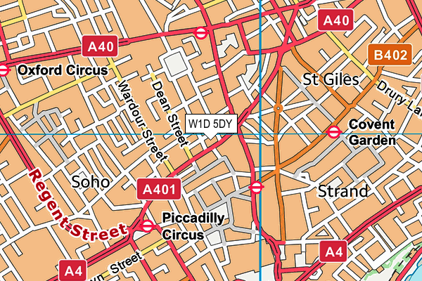 W1D 5DY map - OS VectorMap District (Ordnance Survey)