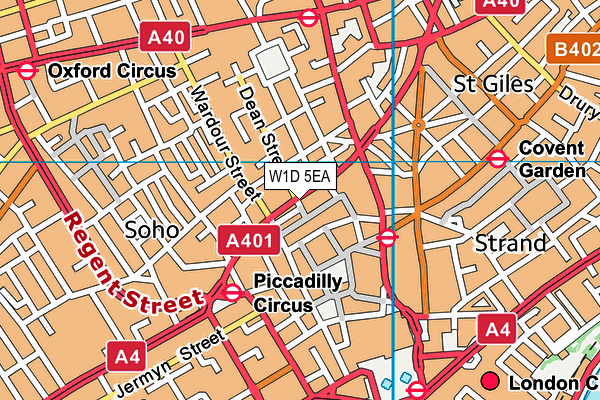 W1D 5EA map - OS VectorMap District (Ordnance Survey)