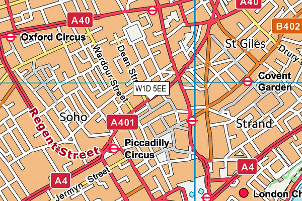 W1D 5EE map - OS VectorMap District (Ordnance Survey)