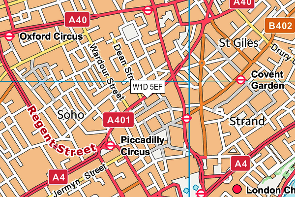 W1D 5EF map - OS VectorMap District (Ordnance Survey)