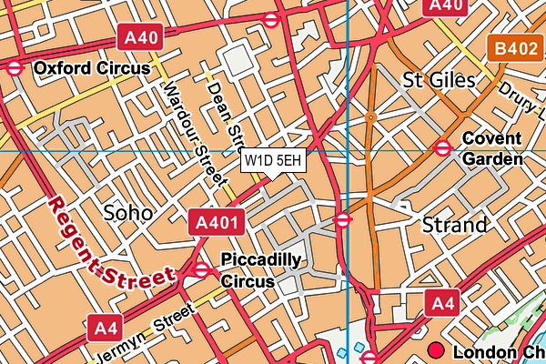 W1D 5EH map - OS VectorMap District (Ordnance Survey)