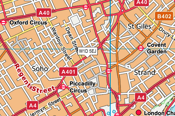 W1D 5EJ map - OS VectorMap District (Ordnance Survey)