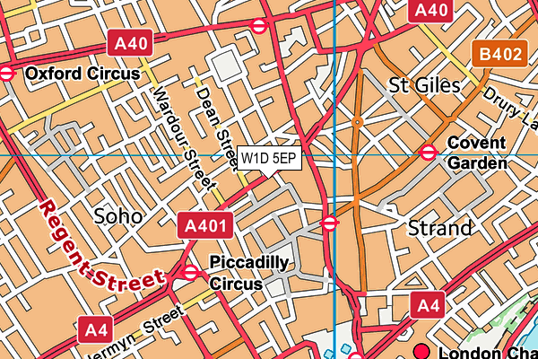 W1D 5EP map - OS VectorMap District (Ordnance Survey)