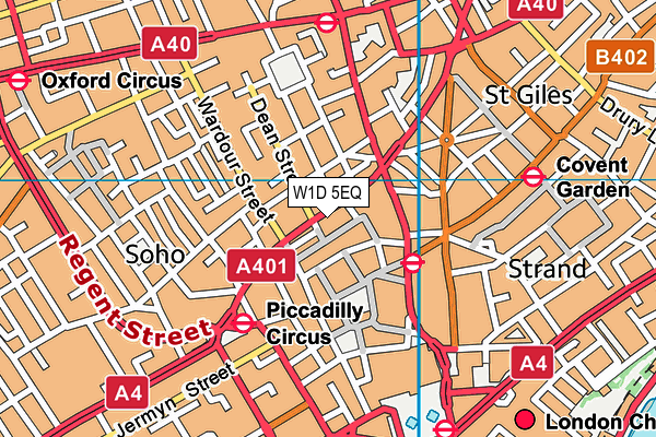 W1D 5EQ map - OS VectorMap District (Ordnance Survey)