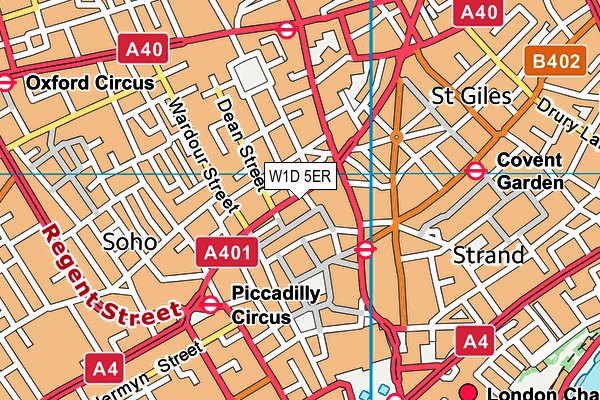 W1D 5ER map - OS VectorMap District (Ordnance Survey)