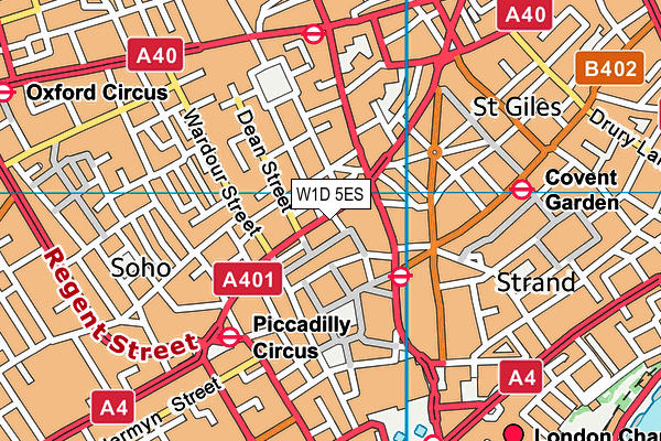 W1D 5ES map - OS VectorMap District (Ordnance Survey)