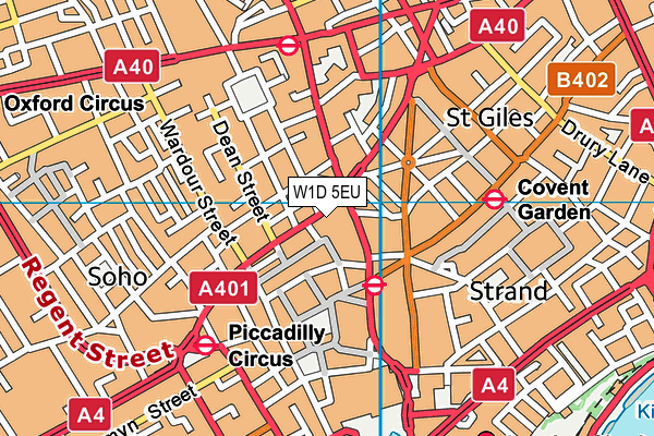 W1D 5EU map - OS VectorMap District (Ordnance Survey)