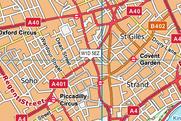 W1D 5EZ map - OS VectorMap District (Ordnance Survey)