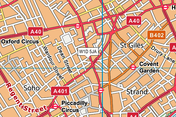 W1D 5JA map - OS VectorMap District (Ordnance Survey)