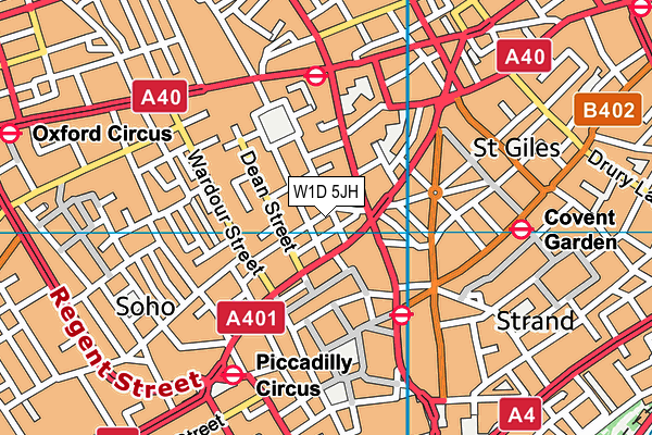 W1D 5JH map - OS VectorMap District (Ordnance Survey)
