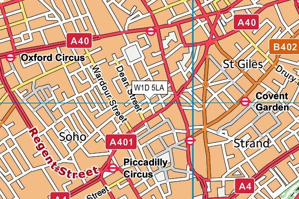 W1D 5LA map - OS VectorMap District (Ordnance Survey)