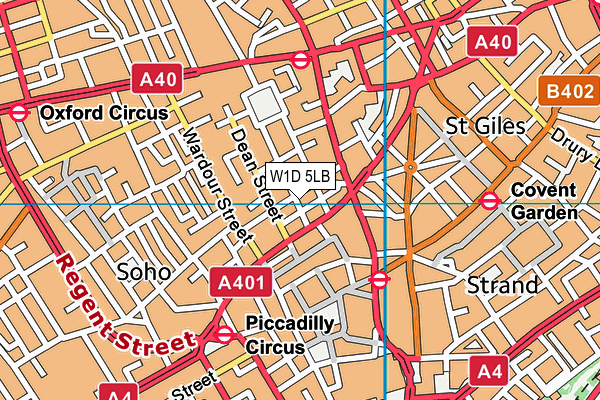 W1D 5LB map - OS VectorMap District (Ordnance Survey)