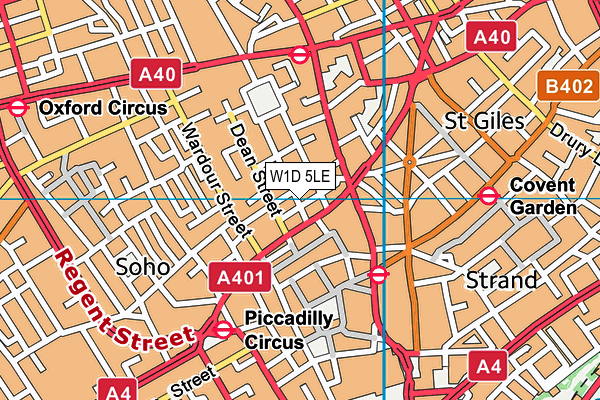 W1D 5LE map - OS VectorMap District (Ordnance Survey)