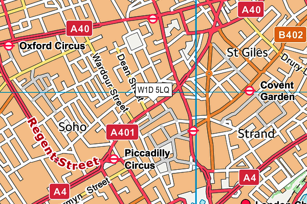 W1D 5LQ map - OS VectorMap District (Ordnance Survey)