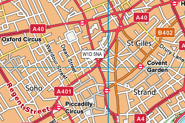 W1D 5NA map - OS VectorMap District (Ordnance Survey)