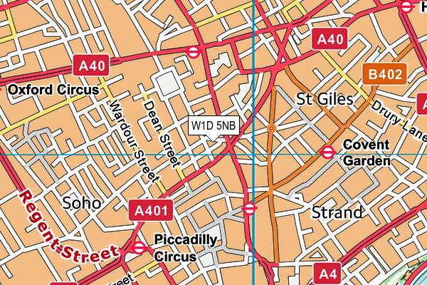 W1D 5NB map - OS VectorMap District (Ordnance Survey)