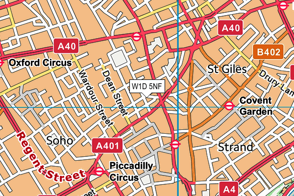 W1D 5NF map - OS VectorMap District (Ordnance Survey)