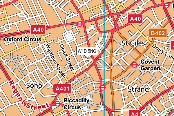 W1D 5NG map - OS VectorMap District (Ordnance Survey)