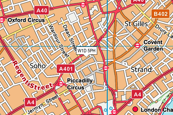 W1D 5PH map - OS VectorMap District (Ordnance Survey)