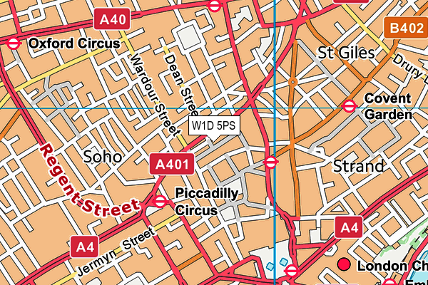 W1D 5PS map - OS VectorMap District (Ordnance Survey)