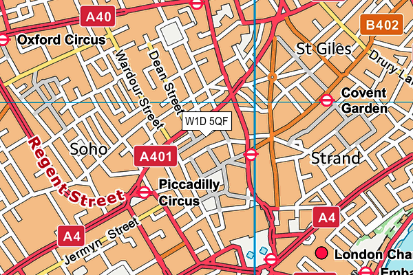 W1D 5QF map - OS VectorMap District (Ordnance Survey)