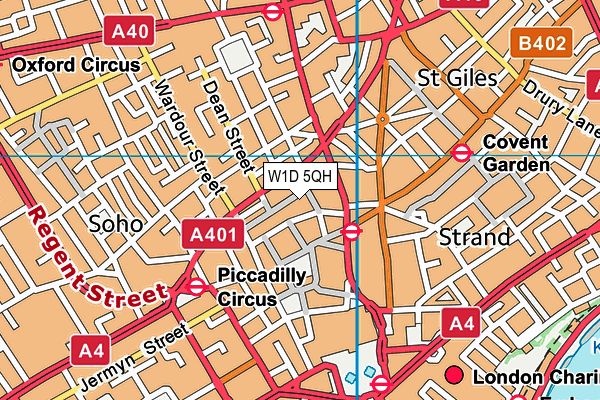 W1D 5QH map - OS VectorMap District (Ordnance Survey)