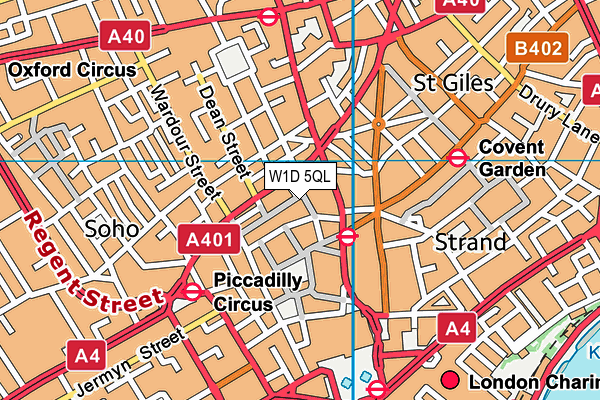 W1D 5QL map - OS VectorMap District (Ordnance Survey)