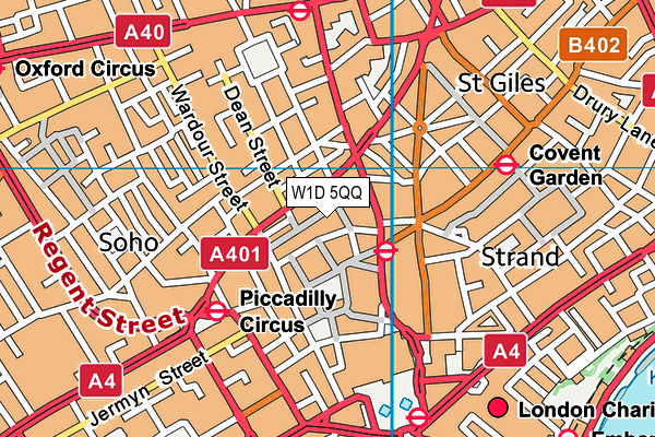 W1D 5QQ map - OS VectorMap District (Ordnance Survey)