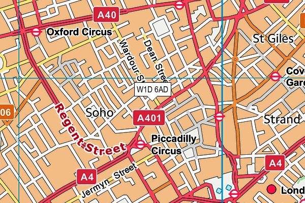 W1D 6AD map - OS VectorMap District (Ordnance Survey)