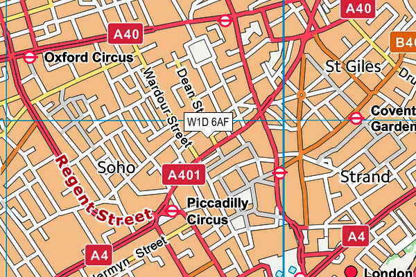 W1D 6AF map - OS VectorMap District (Ordnance Survey)