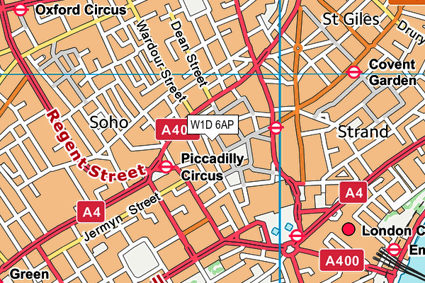 W1D 6AP map - OS VectorMap District (Ordnance Survey)