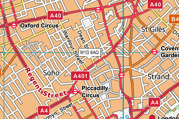 W1D 6AQ map - OS VectorMap District (Ordnance Survey)