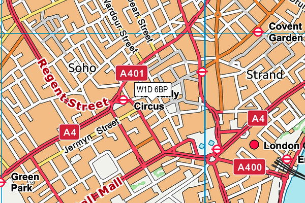 W1D 6BP map - OS VectorMap District (Ordnance Survey)