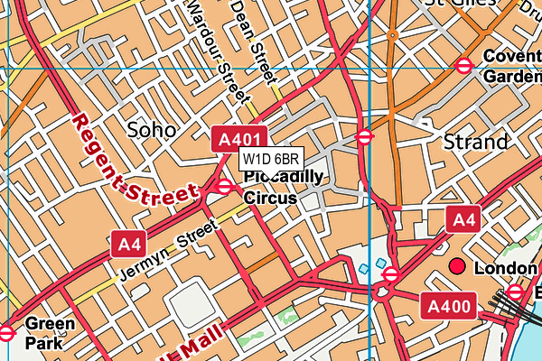 W1D 6BR map - OS VectorMap District (Ordnance Survey)