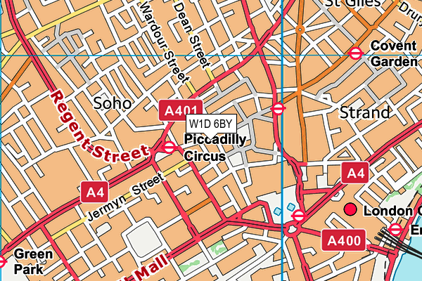 W1D 6BY map - OS VectorMap District (Ordnance Survey)