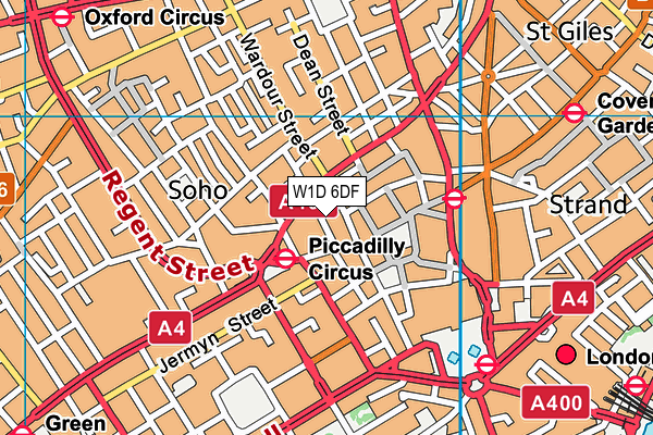 W1D 6DF map - OS VectorMap District (Ordnance Survey)