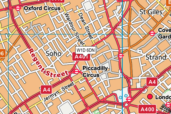 W1D 6DN map - OS VectorMap District (Ordnance Survey)