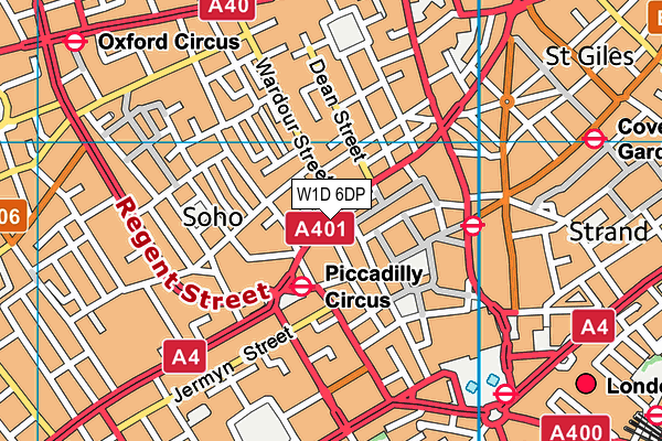 W1D 6DP map - OS VectorMap District (Ordnance Survey)