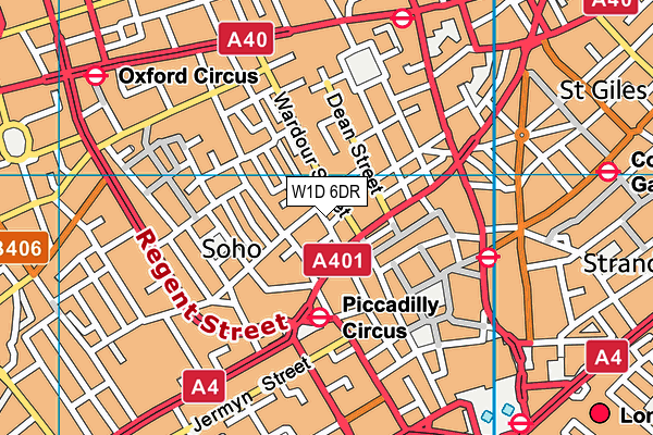 W1D 6DR map - OS VectorMap District (Ordnance Survey)