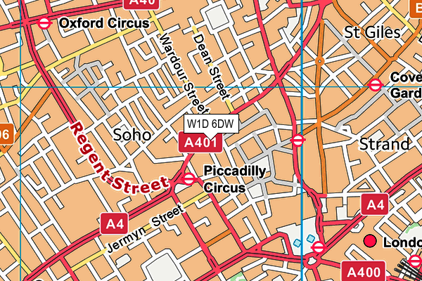 W1D 6DW map - OS VectorMap District (Ordnance Survey)