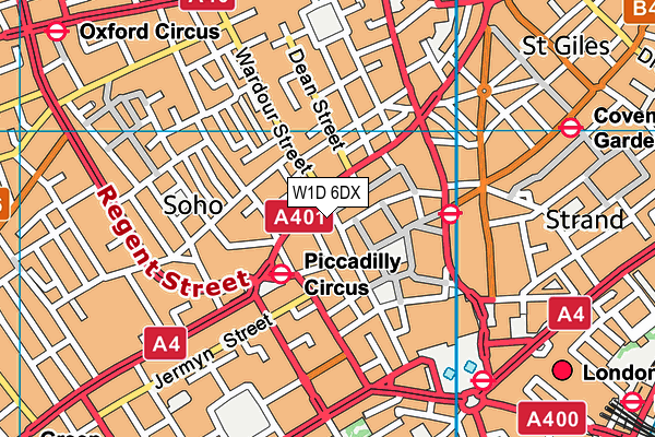 W1D 6DX map - OS VectorMap District (Ordnance Survey)